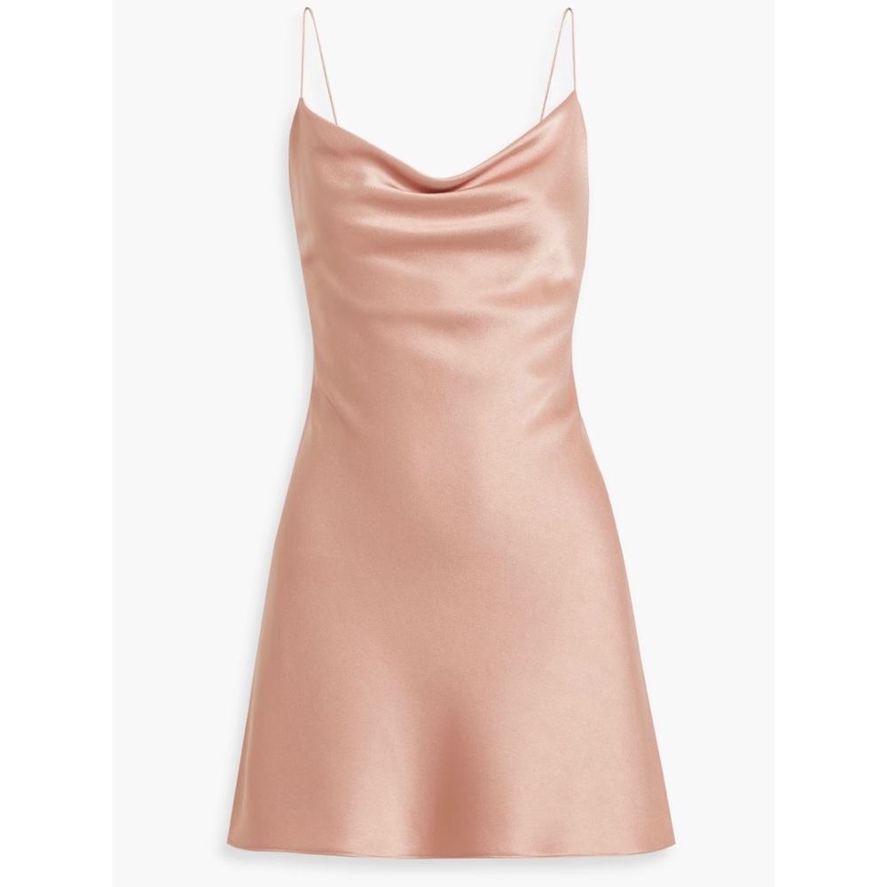 Alice + Olivia Harmony draped satin-crepe mini dress